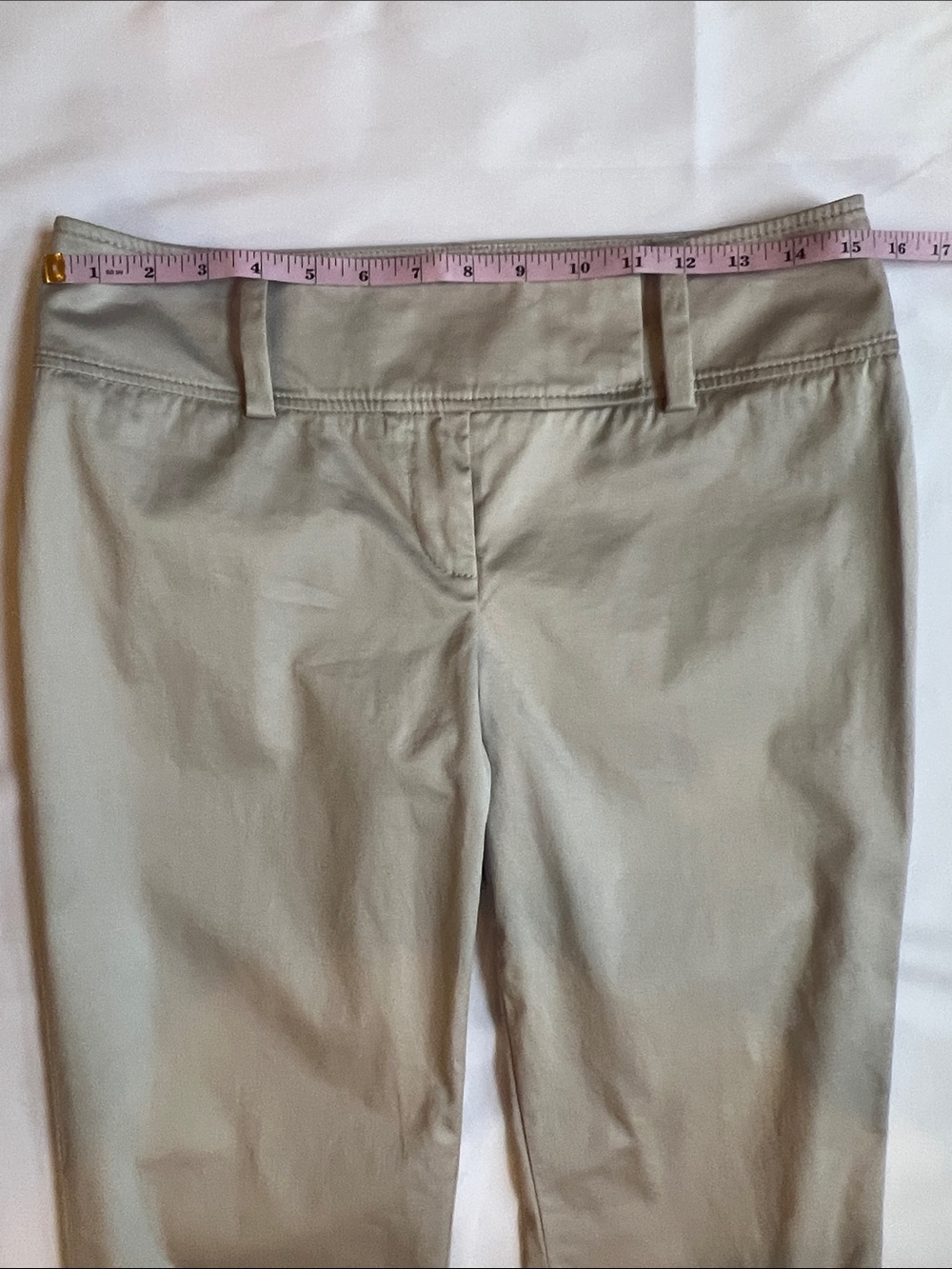 Ann Taylor Lindsay Sz 4 Women's Ankle/Crop Light Gray Pants Staple Simple - Picture 3 of 9